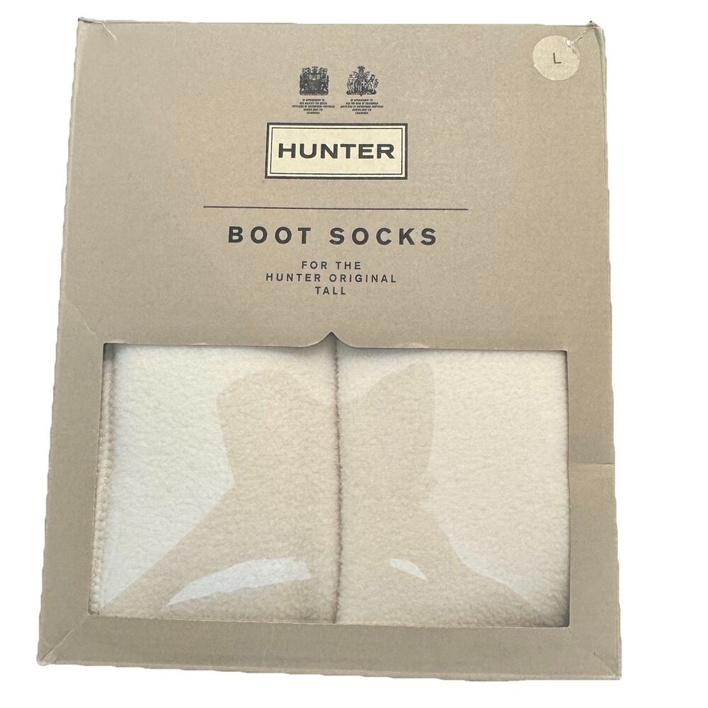 Genuine Hunter Boot Socks Tall Large Creme Fleece For The Hunter Original NEW
